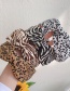 Fashion Zebra Pattern Khaki Leopard Print Plush Wide Side Knotted Cross Headband