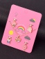 Fashion Color Mixing Animal Pendant Oil Drop Alloy Geometric Earrings Necklace Set