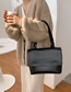 Fashion Khaki Flap Solid Color Soft Leather One-shoulder Armpit Bag