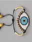 Fashion Eyes White Crystal Stacking Handmade Rice Beads Braided Eye Bracelet Set