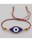 Fashion Rivet Blue Rice Beads Crystal Beaded Hand-woven Eye Rivet Bracelet