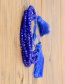 Fashion Rivet Blue Rice Beads Crystal Beaded Hand-woven Eye Rivet Bracelet