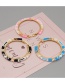 Fashion Pink Geometric Rice Beads Hand-woven Round Earrings