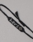Fashion Black Handmade Beaded Letter Rice Bead Braided Bracelet