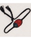 Fashion Black Handmade Beaded Rice Beads Seven-star Ladybug Childrens Bracelet