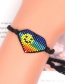 Fashion Pink Rice Beads Handmade Beaded Rainbow Smiley Bracelet
