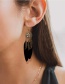 Fashion Green Alloy Flower Feather Tassel Earrings