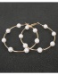 Fashion Small 4cm Pearl Beaded Round Alloy Earrings