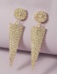 Fashion Golden Hollow Rhinestone Inverted Triangle Alloy Earrings