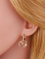 Fashion Heart Geometric Peach Heart Copper Inlaid Zircon Cross Earrings
