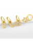 Fashion Pin Brooch Crown Copper Inlaid Zircon Cross Earrings