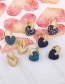 Fashion Blue Diamond Geometric Love Heart Copper And Zircon Earrings