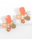 Fashion Pink Oil Drop Diamond Geometric Alloy Earrings