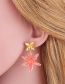 Fashion Khaki Drop Oil Flower Alloy Earrings