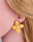Fashion Yellow Alloy Flower Drip Earrings