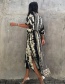 Fashion Black Snake Rayon Snake Print Robe And Sunscreen Blouse