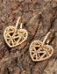 Fashion A Set Hollow Crystal Diamond Love Necklace Earrings Set