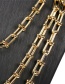 Fashion Golden Earrings U-shaped Stitching Thick Chain Necklace Bracelet Earrings