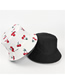 Fashion White (back Black) Cherry Print Double-sided Fisherman Hat