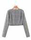 Fashion Lattice Woolen Plaid Loose Coat Top