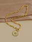Fashion Golden Eyes Copper Inlaid Zircon Thick Chain Geometric Necklace