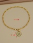 Fashion Golden Eyes Copper Inlaid Zircon Thick Chain Geometric Necklace