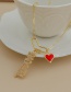 Fashion Love Copper Inlaid Zircon Thick Chain Love Necklace