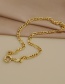 Fashion Golden Copper Inlaid Zircon Thick Chain Round Buckle Necklace