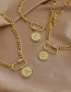 Fashion W 26 Letters Thick Chain Necklace With Copper And Zircon