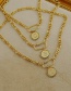 Fashion C 26 Letters Thick Chain Necklace With Copper And Zircon