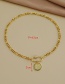 Fashion I 26 Letters Thick Chain Necklace With Copper And Zircon