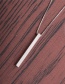 Fashion White Gold Stainless Steel Chain Titanium Steel Mirror Polished Light Plate Long Pendant Necklace