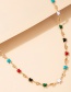 Fashion Color Mixing Butterfly Drop Oil Alloy Hollow Necklace