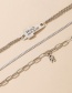 Fashion Silver Alphabet Cross Alloy Multilayer Bracelet