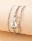Fashion Silver Alphabet Cross Alloy Multilayer Bracelet