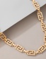 Fashion Golden Labyrinth Key Alloy Hollow Necklace