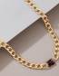 Fashion Golden Diamond Thick Chain Alloy Square Necklace