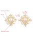 Fashion Golden Alloy Diamond Imitation Pearl Star Earrings