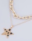 Fashion Brown Alloy Star Pendant Multilayer Necklace