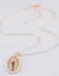 Fashion Golden Alloy Diamond Acrylic Oval Virgin Necklace