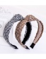 Fashion Brown Straw Knitted Headband Straw Knotted Face Wash Headband