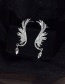 Fashion Silver 925 Silver Needle Angel Wings Full Rhinestone Ear Bone Clamp