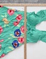 Fashion Green Split Print Ruffle Shorts Top Swimsuit