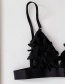 Fashion Black Split Flower Swimsuit