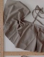 Fashion Gray Sub-system Rope Ruffle Swimsuit