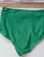 Fashion Green Split Ruffle Swimsuit