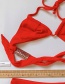 Fashion Red Split Ruffle Swimsuit