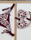 Fashion Red Wine Split Lace Tether Swimsuit
