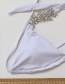 Fashion White Split Diamond Tether Swimsuit