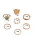 Fashion Gold Color Diamond Round Geometric Alloy Ring Set